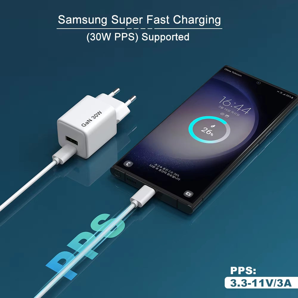 Samsung Super Fast Charging Ladestecker mit 30W PPS Unterstützung für Smartphones