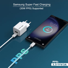 Samsung Super Fast Charging Ladestecker mit 30W PPS Unterstützung für Smartphones