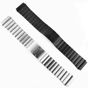 Titanarmband in Silber und Schwarz für Smartwatches, 22mm Breite