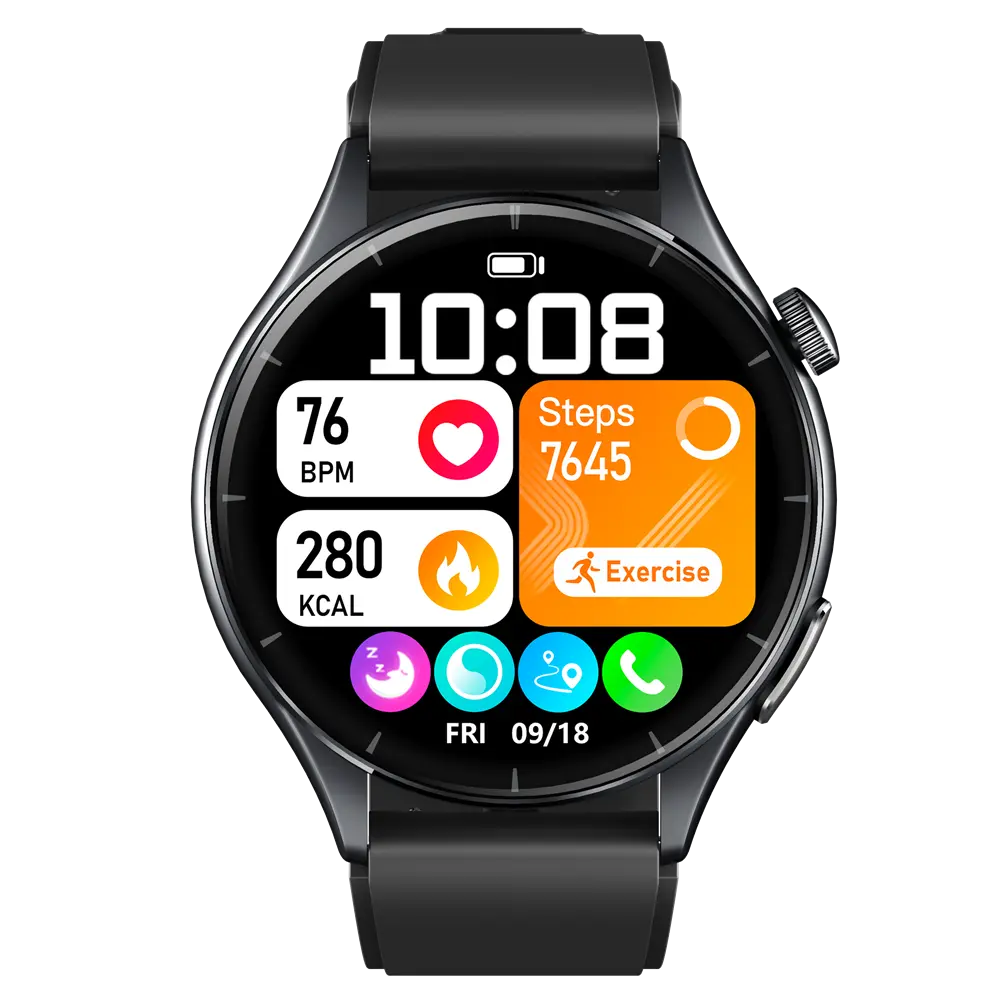 Smartwatch mit Herzfrequenz, Schritten, Kalorien und Schlaftracking – Gesundheitsuhr mit klarer Anzeige