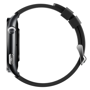Schwarze Smartwatch mit Gesundheitsfunktionen und SOS-Taste, ideal für Blutdruck- und Herzfrequenz-Monitoring