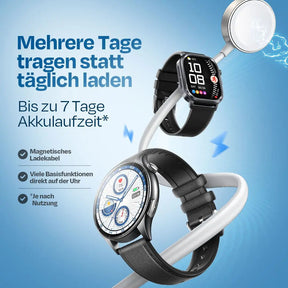 Smartwatch mit bis zu 7 Tagen Akkulaufzeit, magnetischem Ladekabel und Gesundheitsfunktionen wie Herzfrequenzmessung