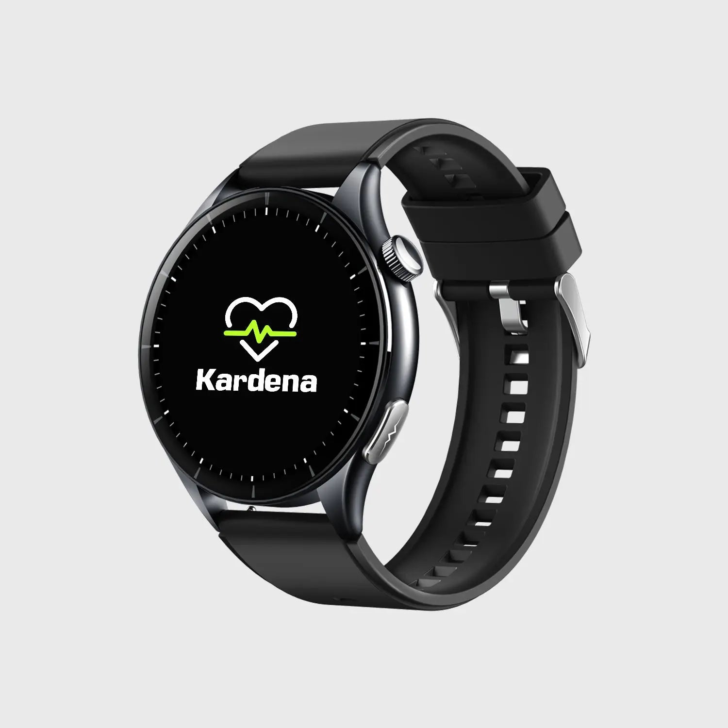 Kardena Gesundheitsuhr mit Herzfrequenz-Monitoring und schwarzem Silikonarmband