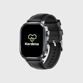 Kardena Gesundheitsuhr mit Herzfrequenz- und Schlafmonitoring, schwarzem Lederarmband