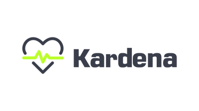 Kardena Logo mit Herzsymbol und Pulslinie für Gesundheitsuhren