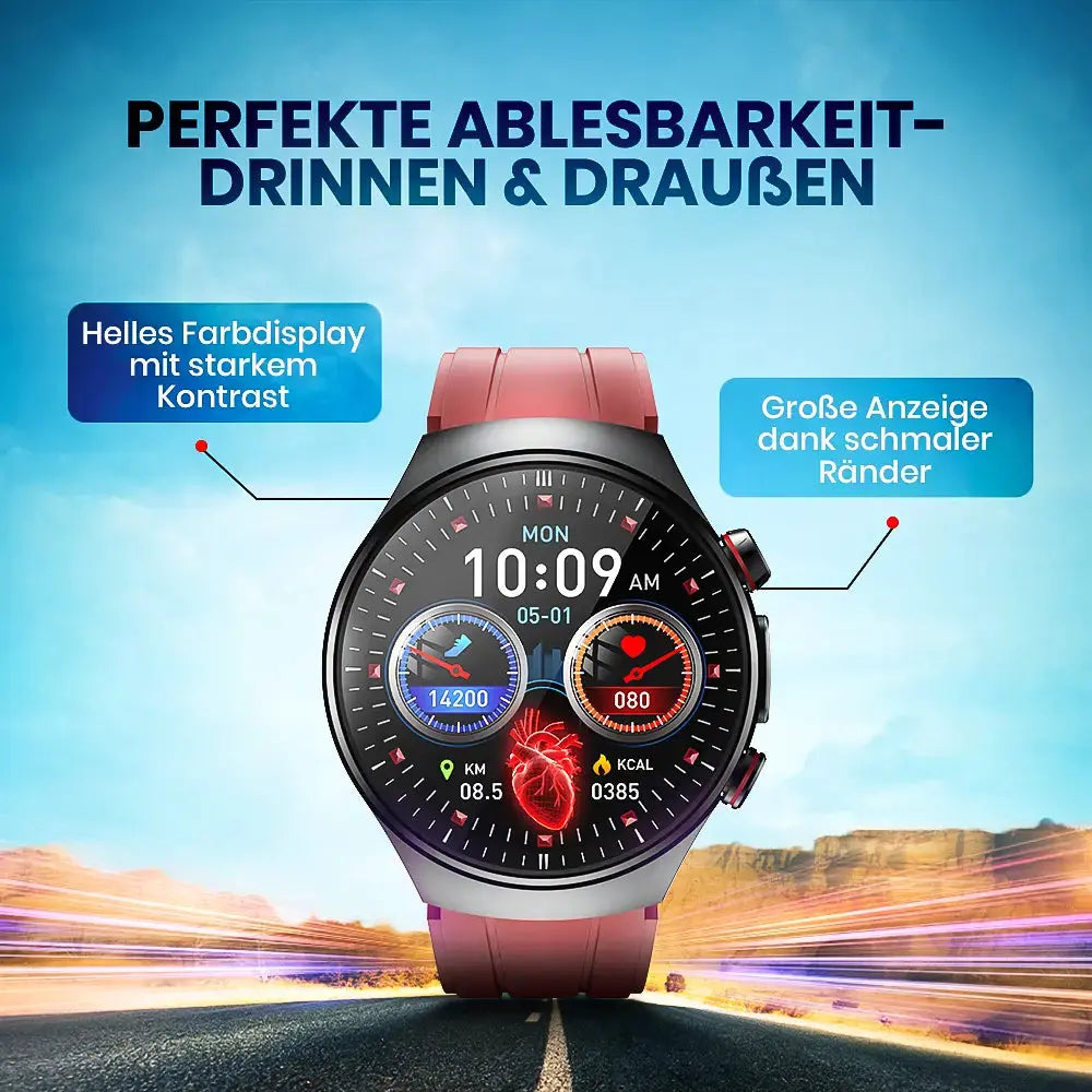 Kardena CARE Pro 5 – Gesundheitsuhr mit EKG, KI-Analyse, Pflegefunktion & Telefonie (2026) Kardena